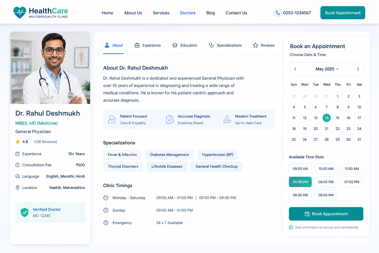 Doctor Profile & Appointment System